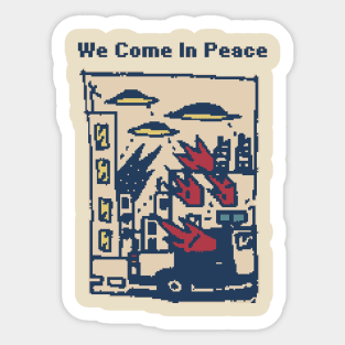 We Come In Peace - 8bit Pixel Art Sticker